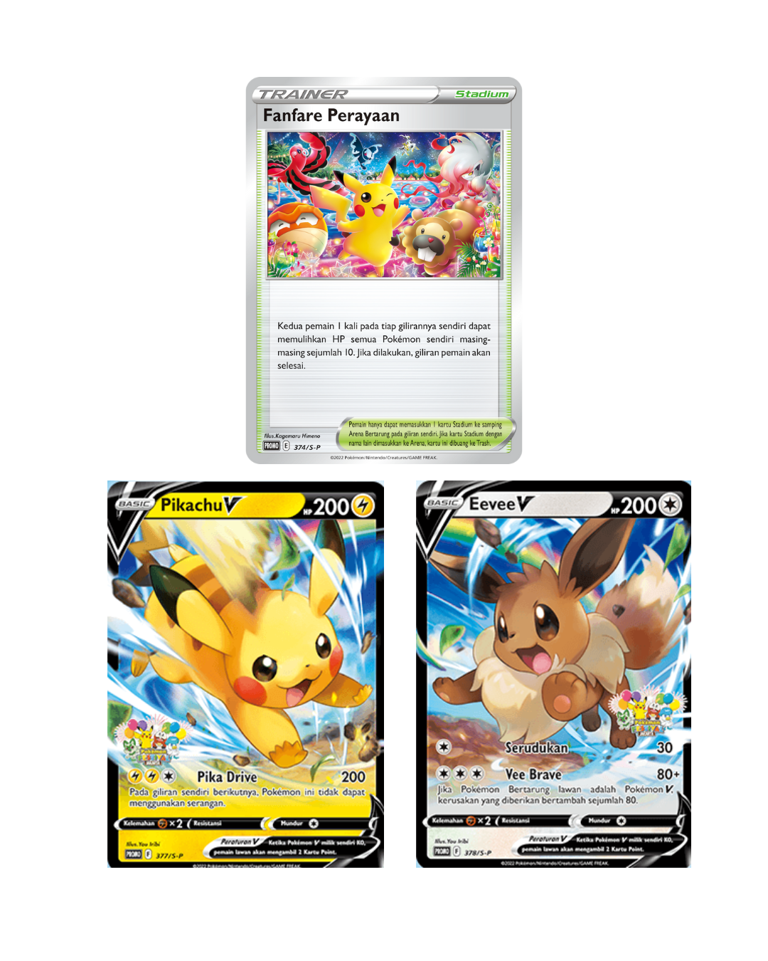 Pokémon - Jakarta Festival (Pikachu, Eevee & Fanfare Perayaaan) - Promo Set (3 stuks)