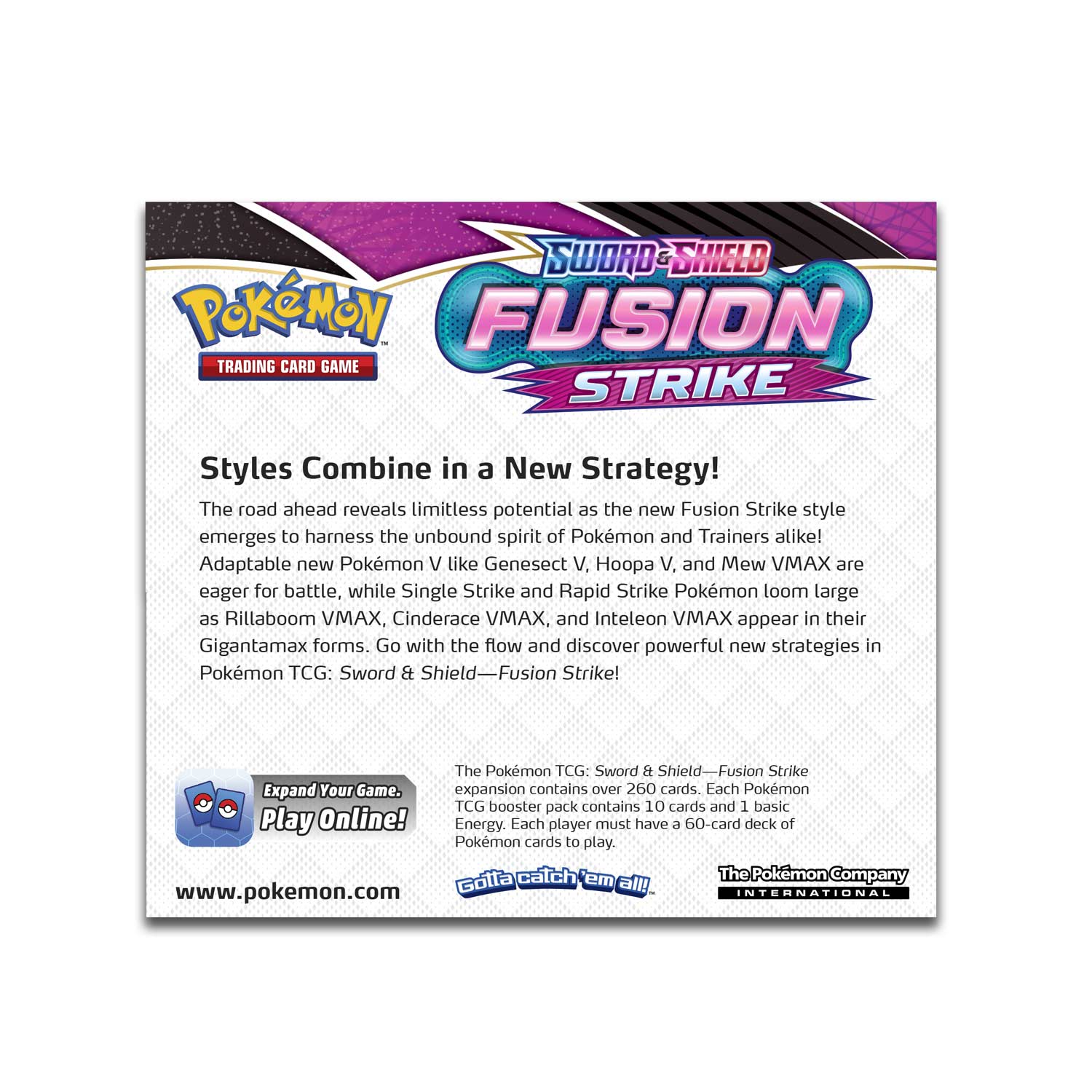 Pokemon Fusion Strike Booster Box - Achterkant
