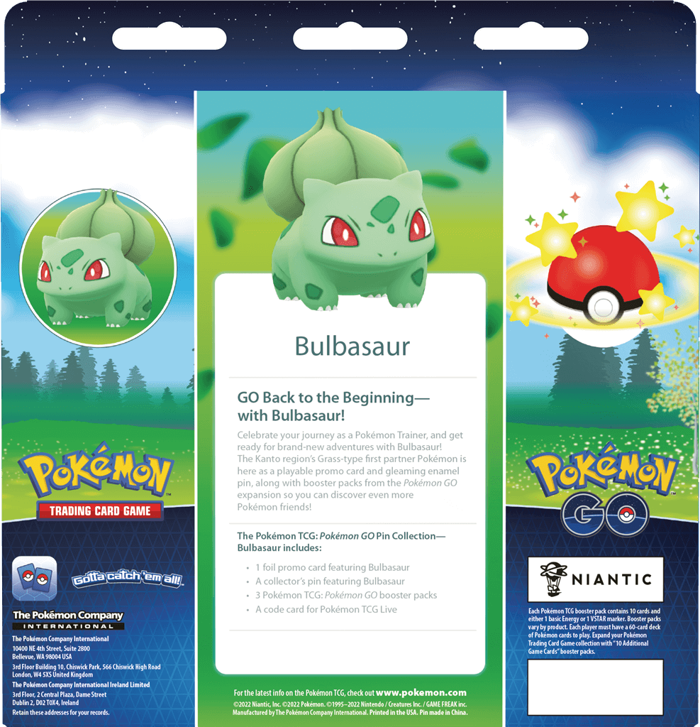 Pokemon GO - Pin Collection - Bulbasaur - Back