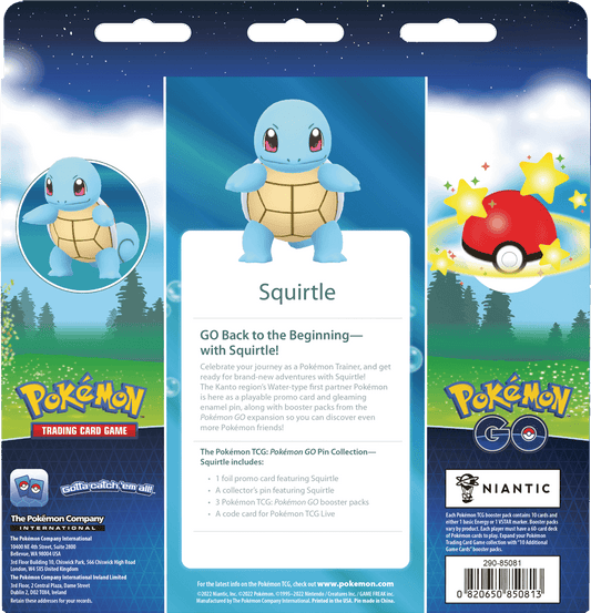 Pokemon GO - Pin - Squirtle - achterkant