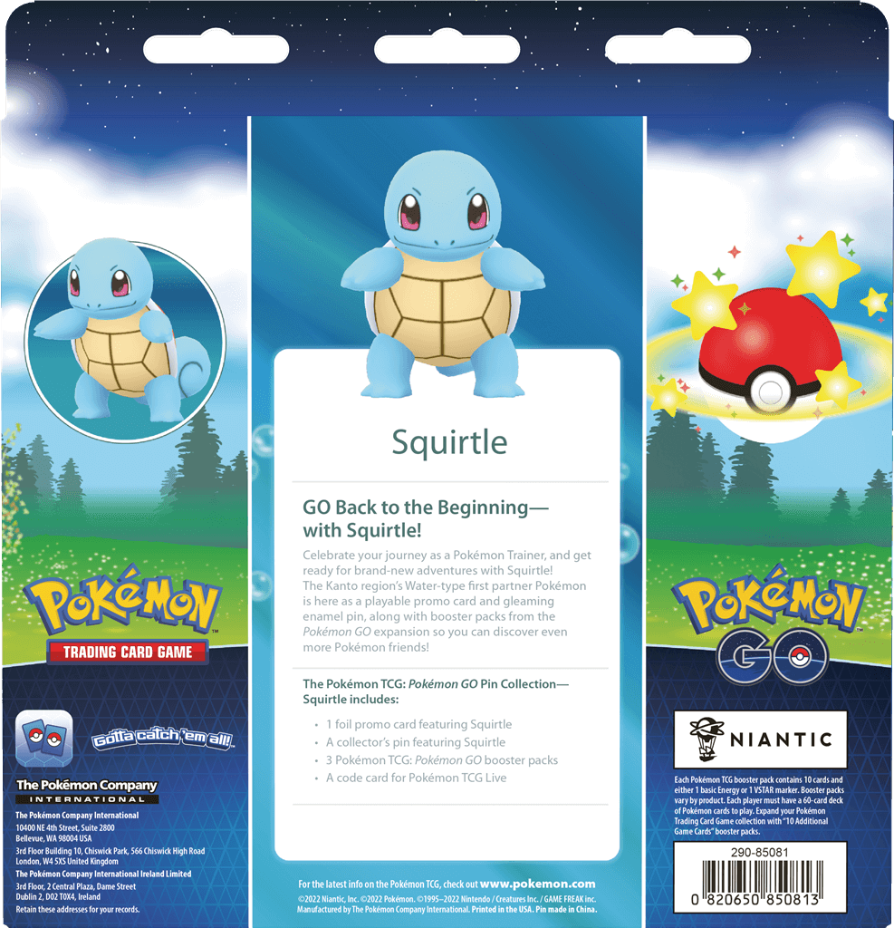 Pokemon GO - Pin - Squirtle - achterkant