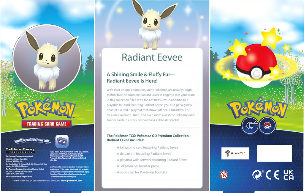 Pokemon Go Premium Collection Box Radiant Eevee - back view