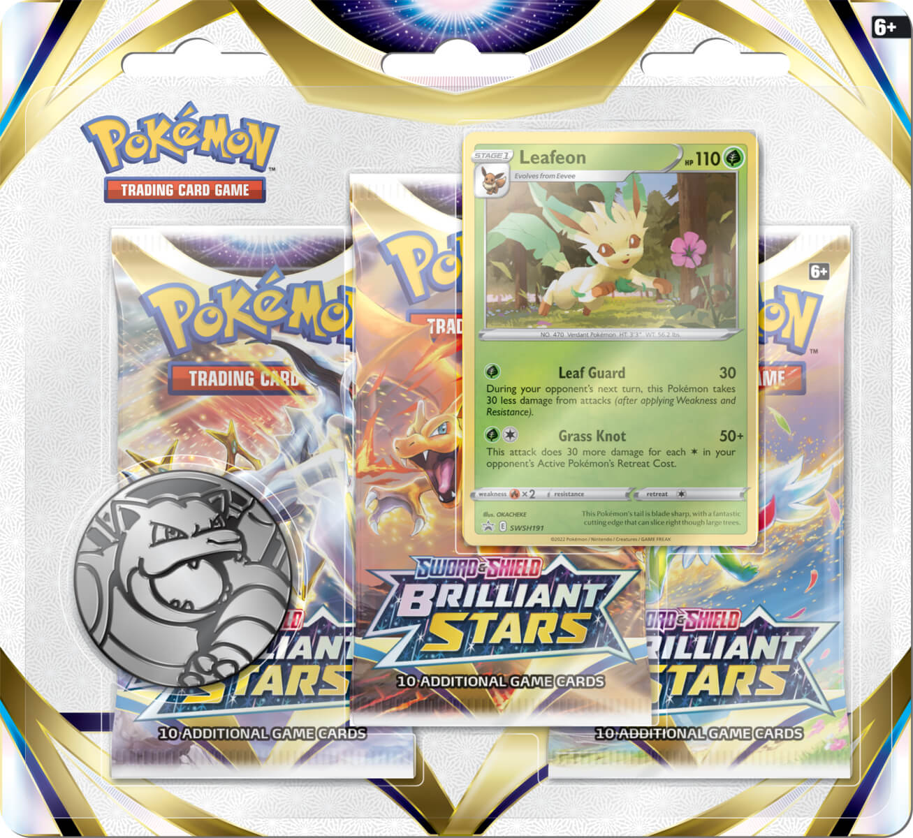 Pokemon Brilliant Stars 3 pack blister - Leafeon